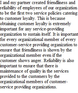 Partner Project - Customer Friendly Policies